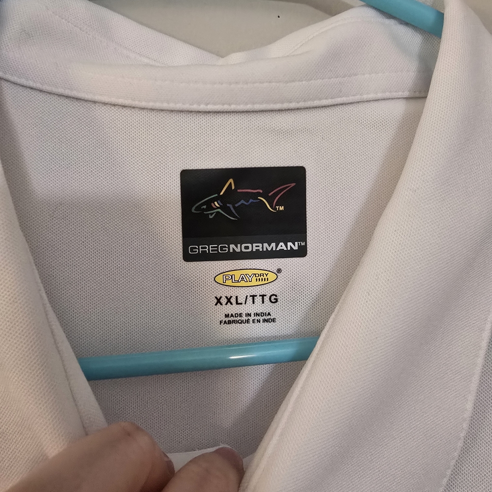 Men's Greg Norman White Long-Sleeve Polo Shirt New With Tags - Picture 3 of 6
